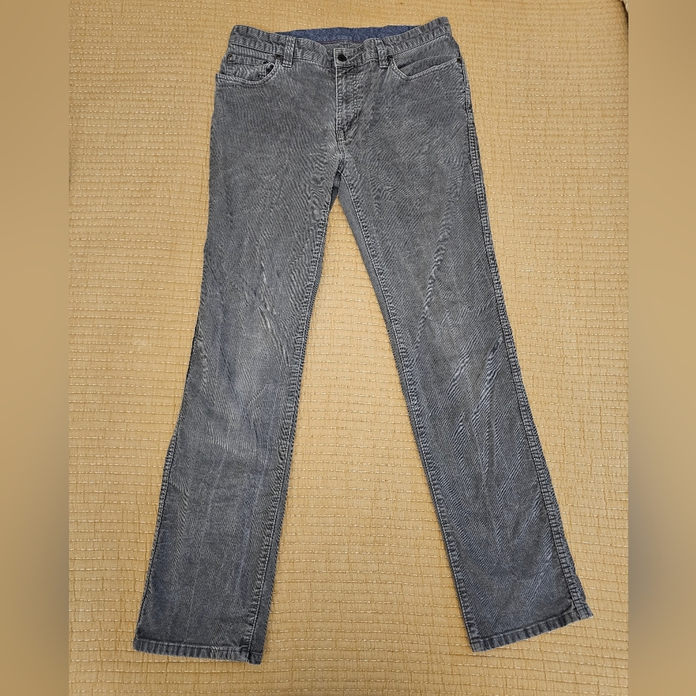 L.L. Bean Corduroy Pants Mens Gray 35x34 Flat Front Standard‎ Fit Straight Leg - Picture 2 of 9